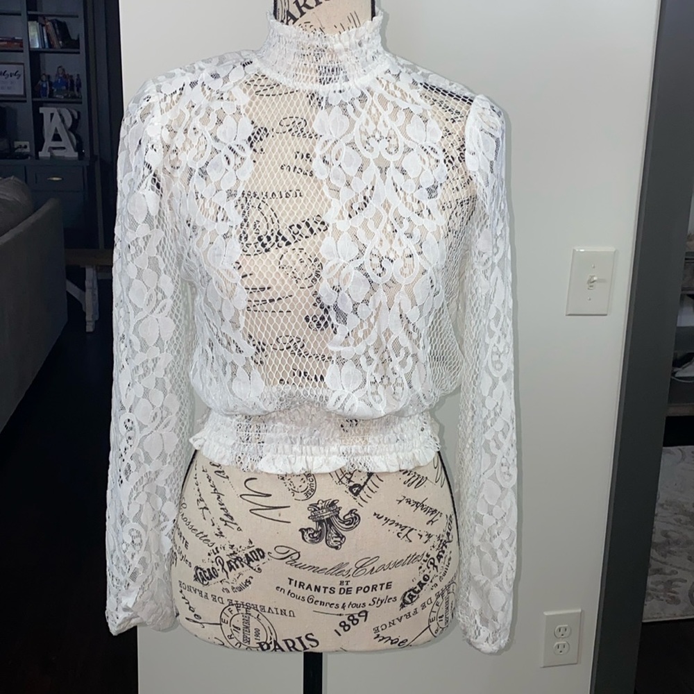 Gorgeous See Through Lace Blouse
